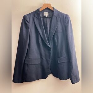 Armani Collezioni navy blue one button blazer Wool blend 12